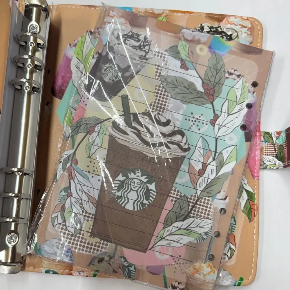 Starbucks coffee A5 binder WITH matching paper